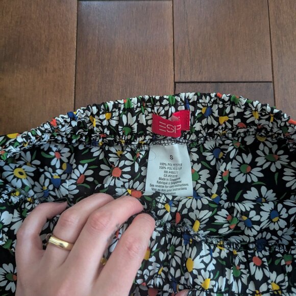 ESPRIT DITSY FLORAL PRINT VINTAGE SHEER FLOWY PANTS - Picture 2 of 3